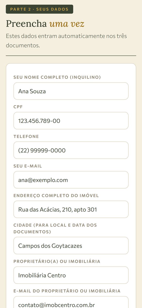 Preencha uma vez